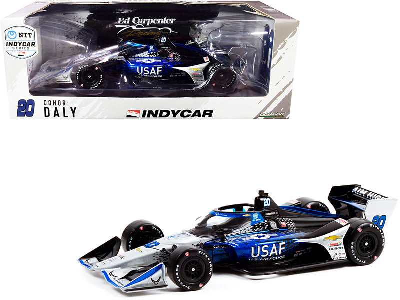 Dallara IndyCar #20 Conor Daly "U.S. Air Force" Ed Carpenter Racing (Road Course Configuration) "NTT IndyCar Series" (2021) 1/18 Diecast Model Car by Greenlight