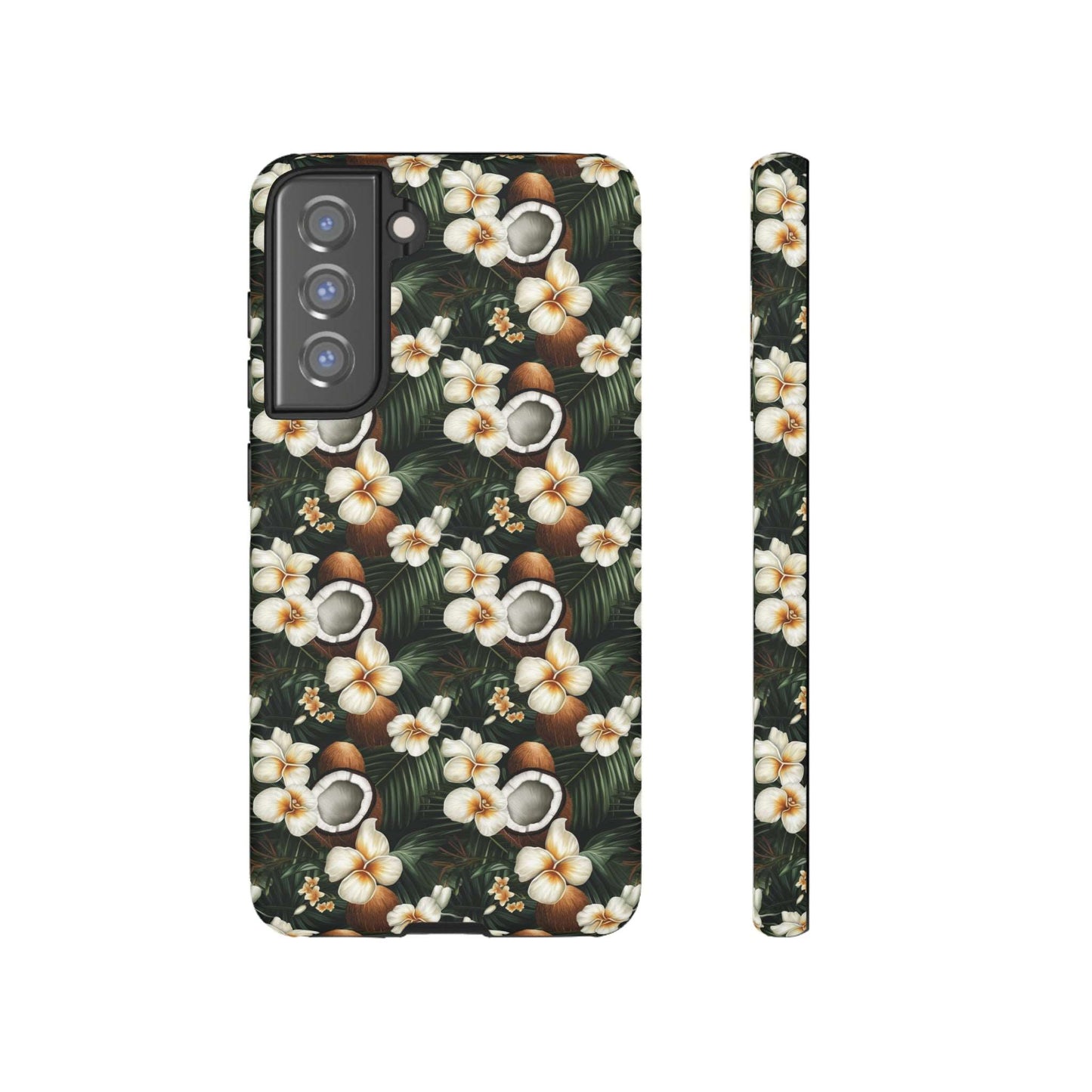 Coconut & Flower Phone Case iPhone 12-15 Pro Max, Google Pixel 5-7 Pro, Samsung S20-23