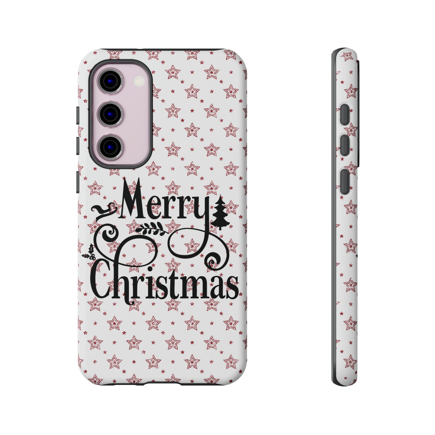 Merry Christmas Red & White Phone Case iPhone 12-15 Pro Max, Google Pixel 5-7 Pro, Samsung S20-23