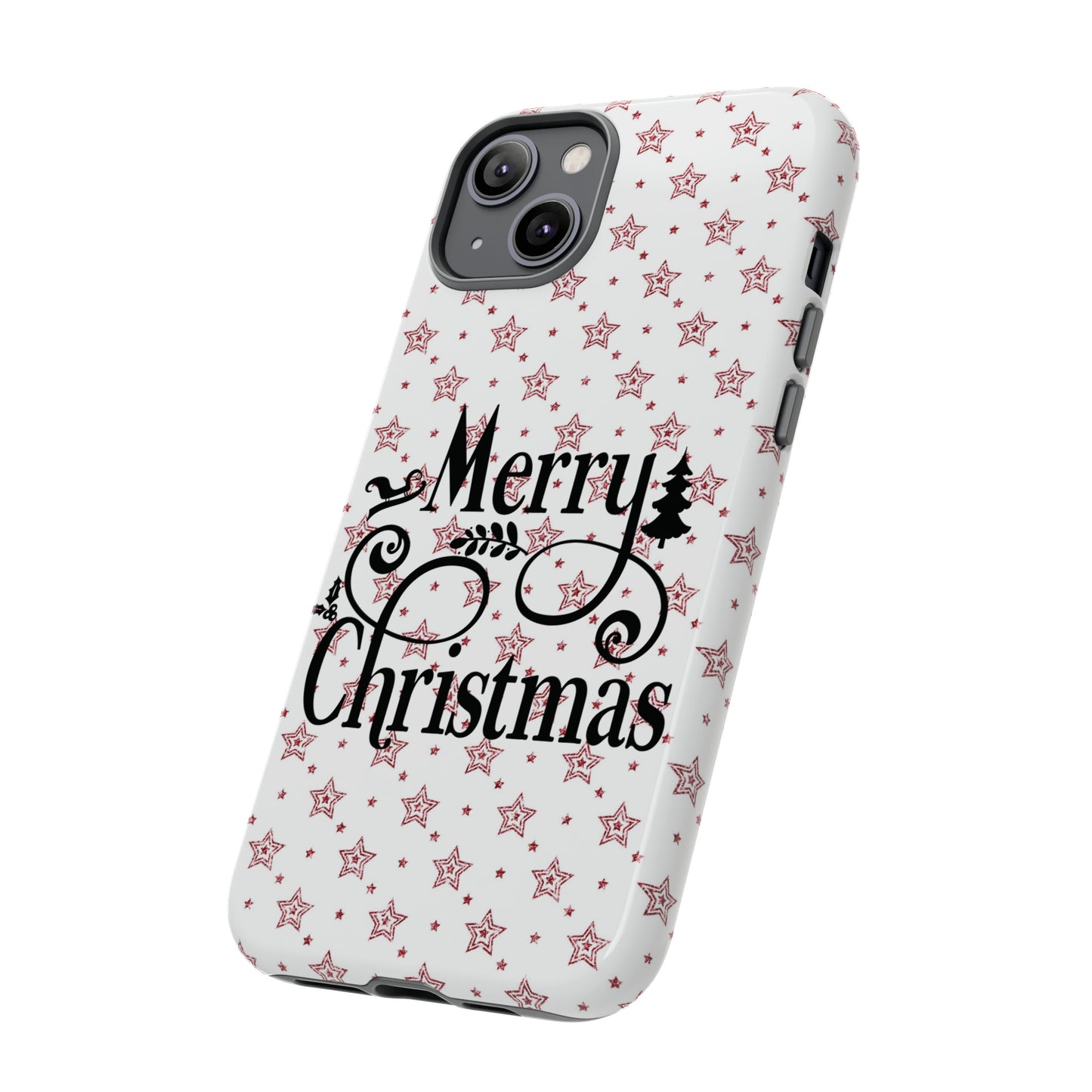 Merry Christmas Red & White Phone Case iPhone 12-15 Pro Max, Google Pixel 5-7 Pro, Samsung S20-23