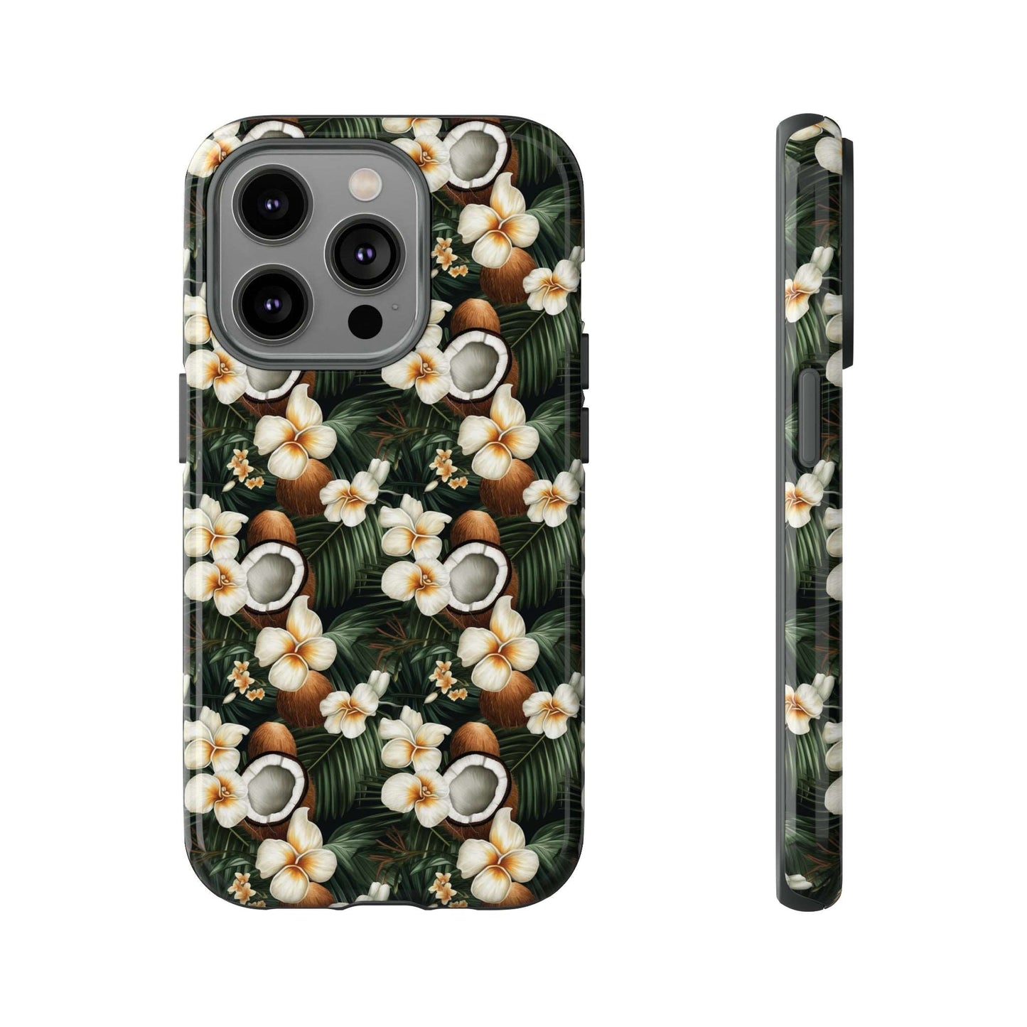 Coconut & Flower Phone Case iPhone 12-15 Pro Max, Google Pixel 5-7 Pro, Samsung S20-23