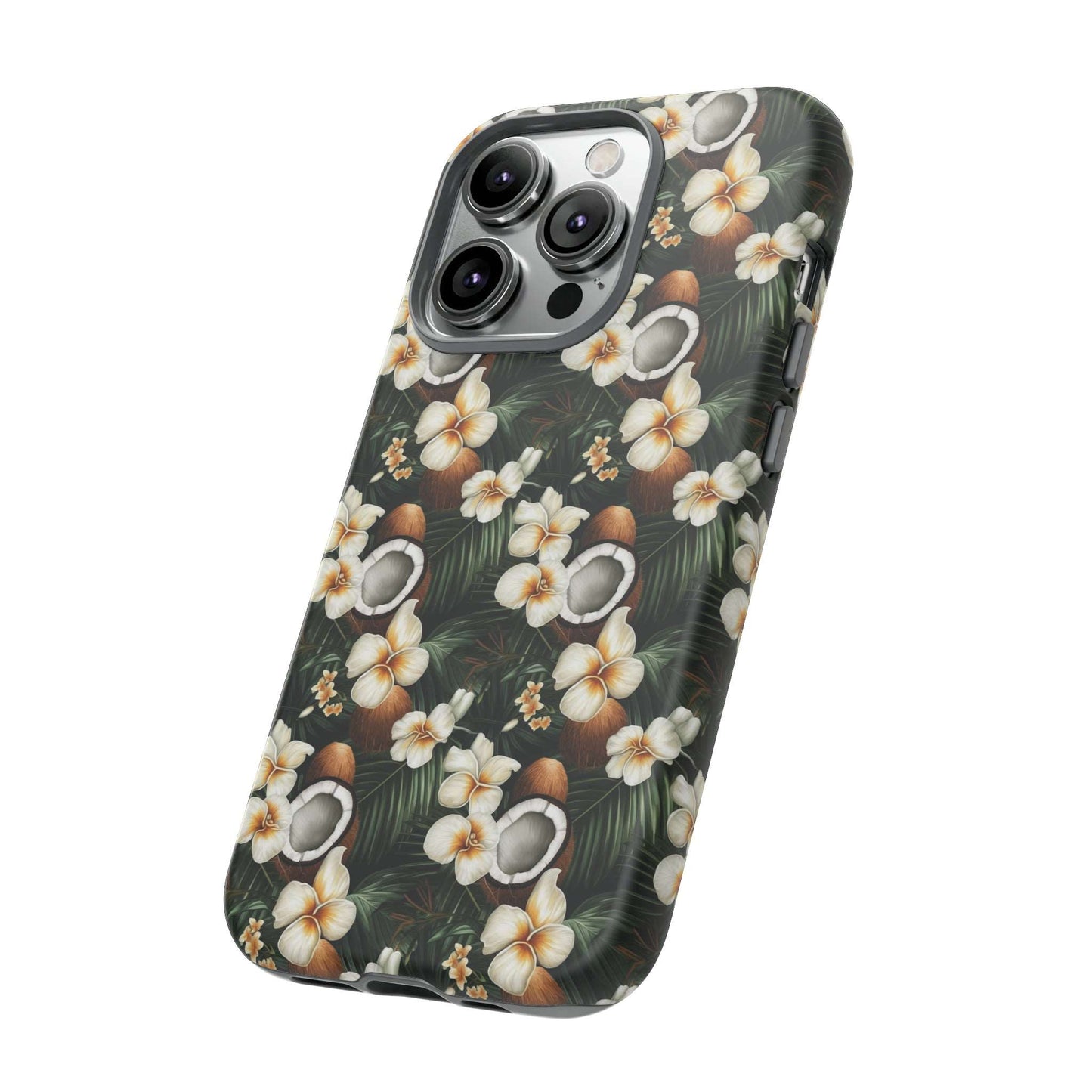 Coconut & Flower Phone Case iPhone 12-15 Pro Max, Google Pixel 5-7 Pro, Samsung S20-23