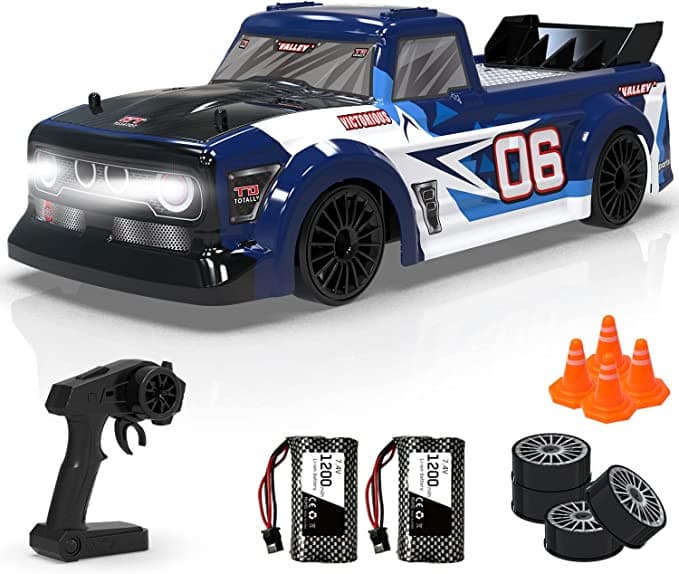 Racent Remote Control Car 1:14 Scale Drift RC Cars for Kids 2.4Ghz 4WD with Led Light 2 pcs Batteries