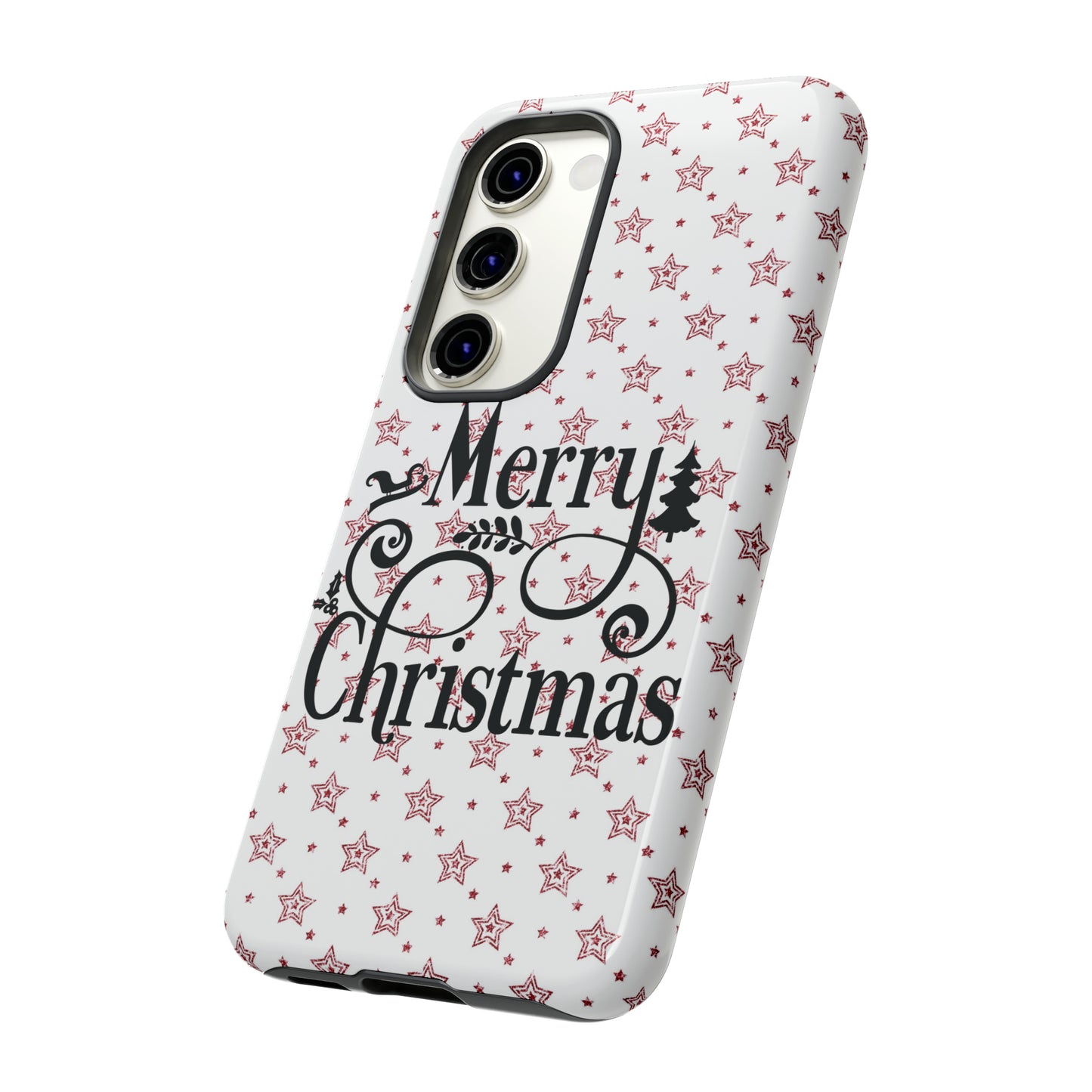 Merry Christmas Red & White Phone Case iPhone 12-15 Pro Max, Google Pixel 5-7 Pro, Samsung S20-23