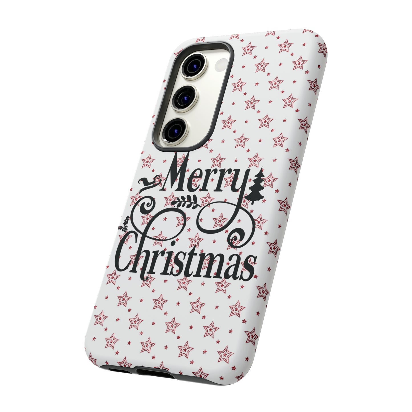 Merry Christmas Red & White Phone Case iPhone 12-15 Pro Max, Google Pixel 5-7 Pro, Samsung S20-23