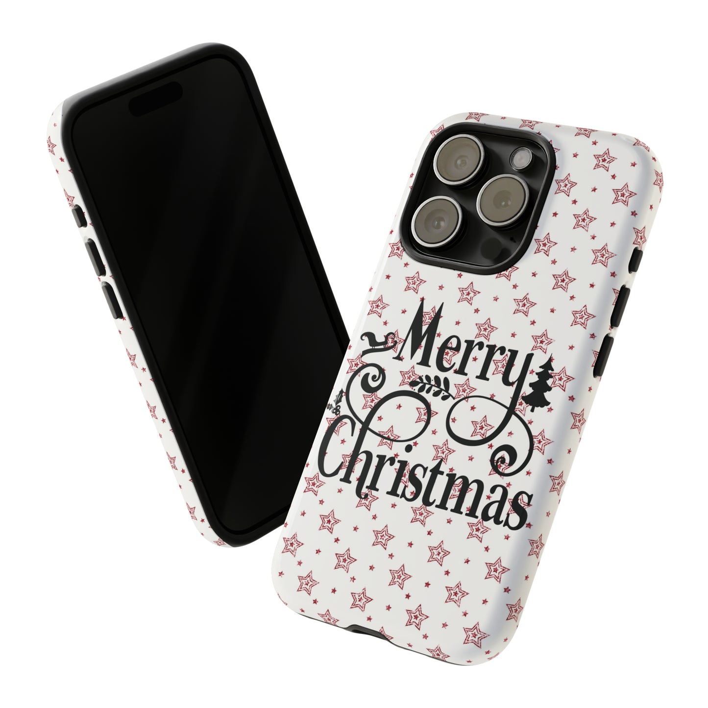 Merry Christmas Red & White Phone Case iPhone 12-15 Pro Max, Google Pixel 5-7 Pro, Samsung S20-23