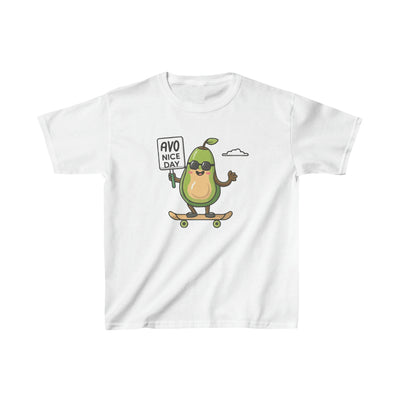 Avo Nice Day Avocado Skatebording Skateboard Funny Humor T-Shirt Kids Heavy Cotton™ Tee