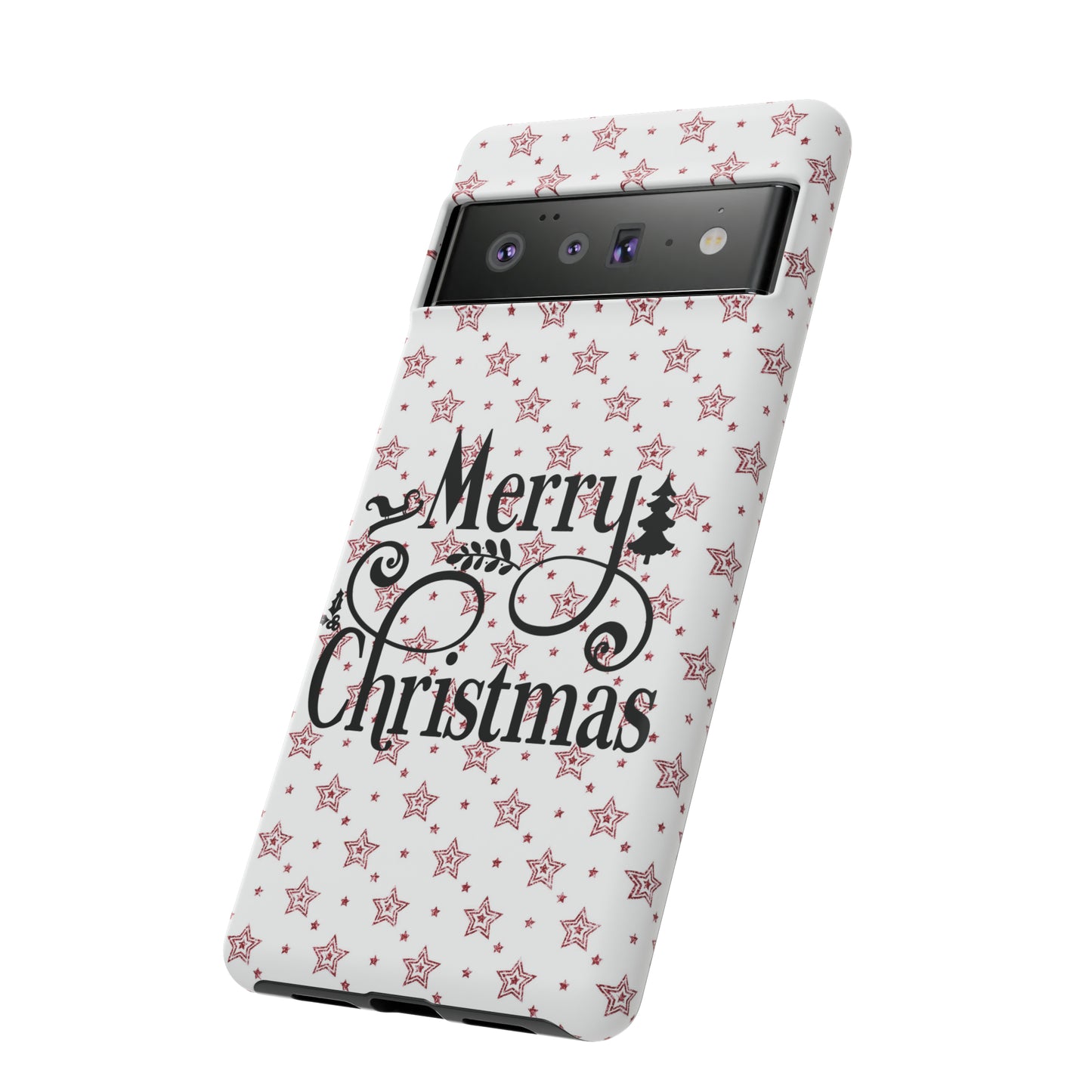 Merry Christmas Red & White Phone Case iPhone 12-15 Pro Max, Google Pixel 5-7 Pro, Samsung S20-23