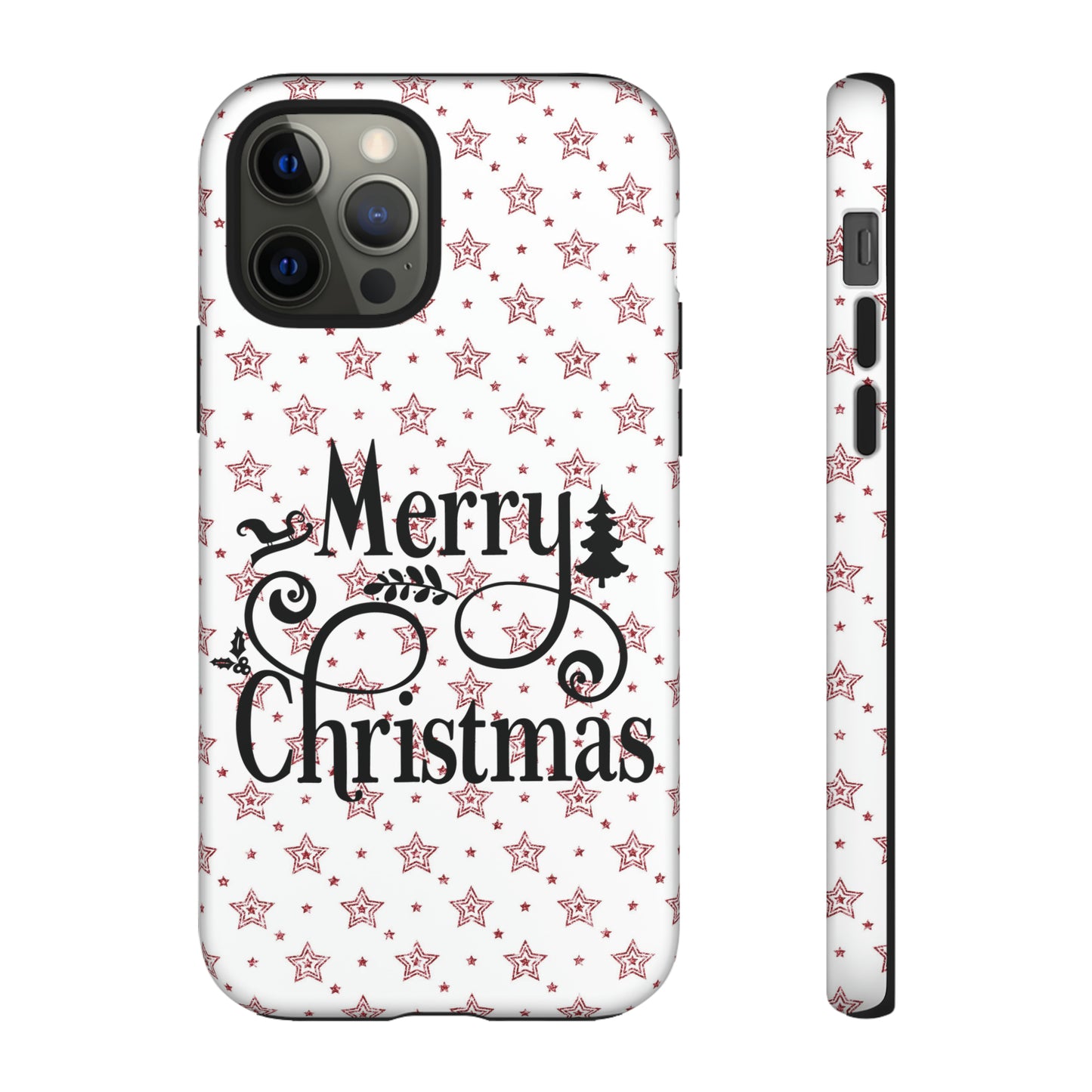 Merry Christmas Red & White Phone Case iPhone 12-15 Pro Max, Google Pixel 5-7 Pro, Samsung S20-23