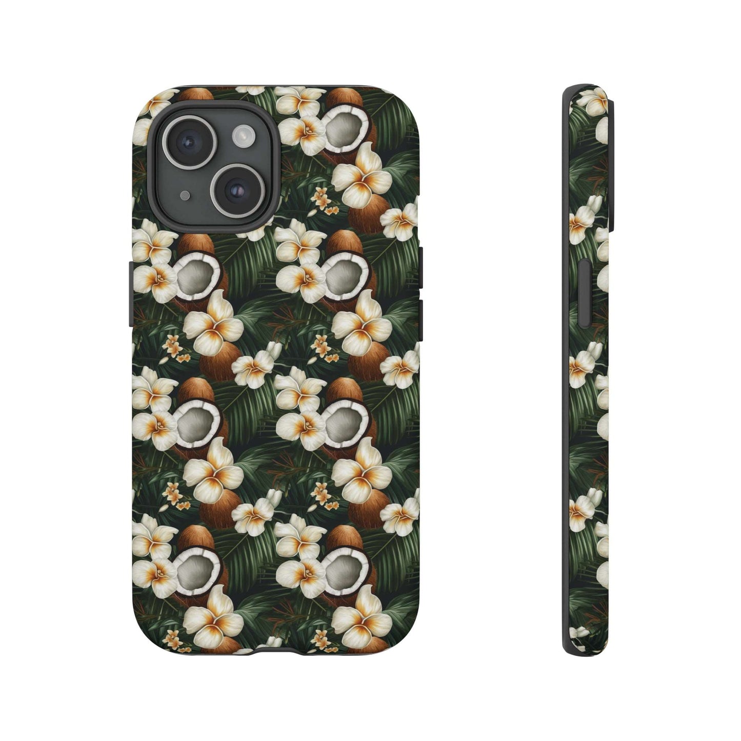 Coconut & Flower Phone Case iPhone 12-15 Pro Max, Google Pixel 5-7 Pro, Samsung S20-23