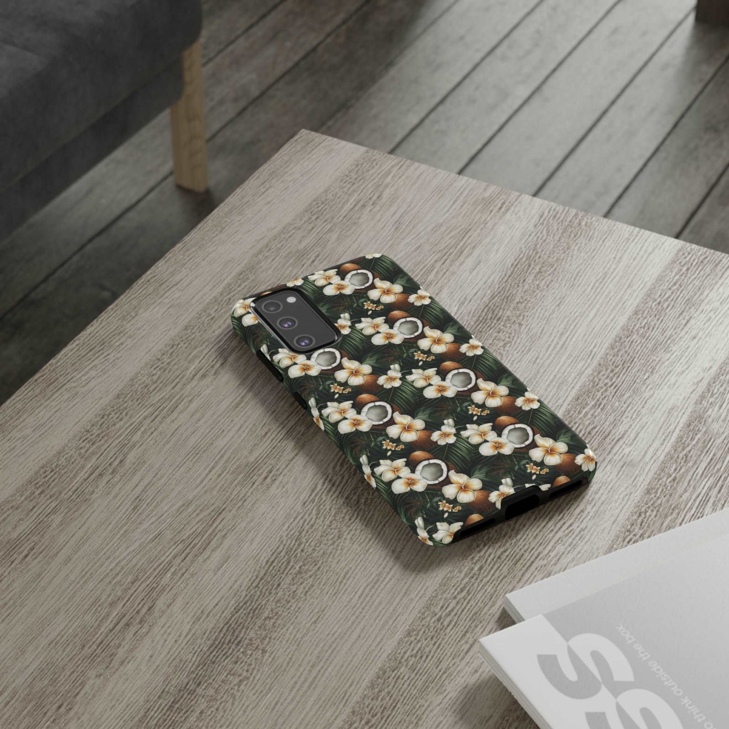 Coconut & Flower Phone Case iPhone 12-15 Pro Max, Google Pixel 5-7 Pro, Samsung S20-23