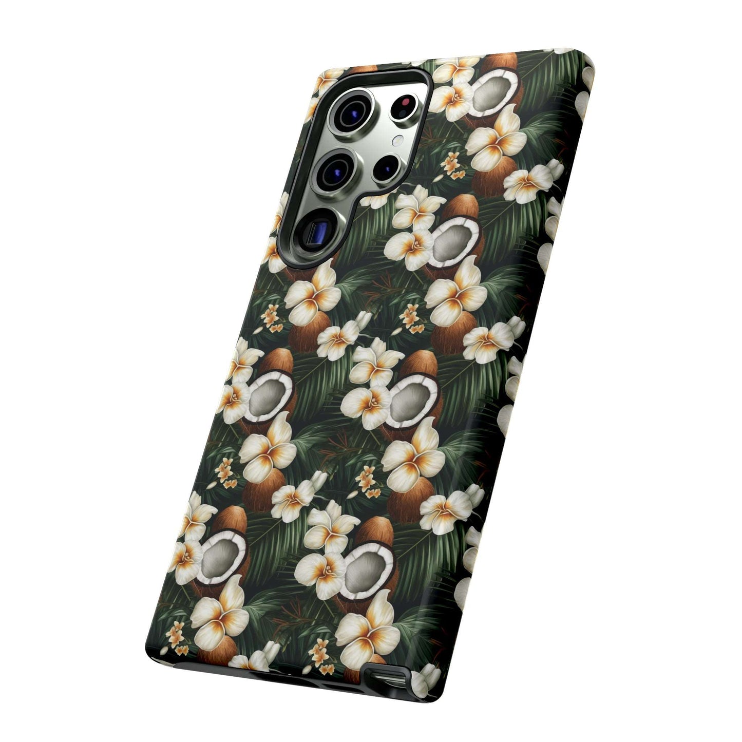 Coconut & Flower Phone Case iPhone 12-15 Pro Max, Google Pixel 5-7 Pro, Samsung S20-23