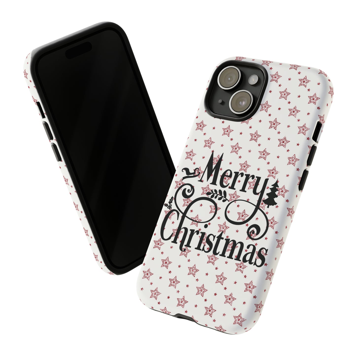 Merry Christmas Red & White Phone Case iPhone 12-15 Pro Max, Google Pixel 5-7 Pro, Samsung S20-23