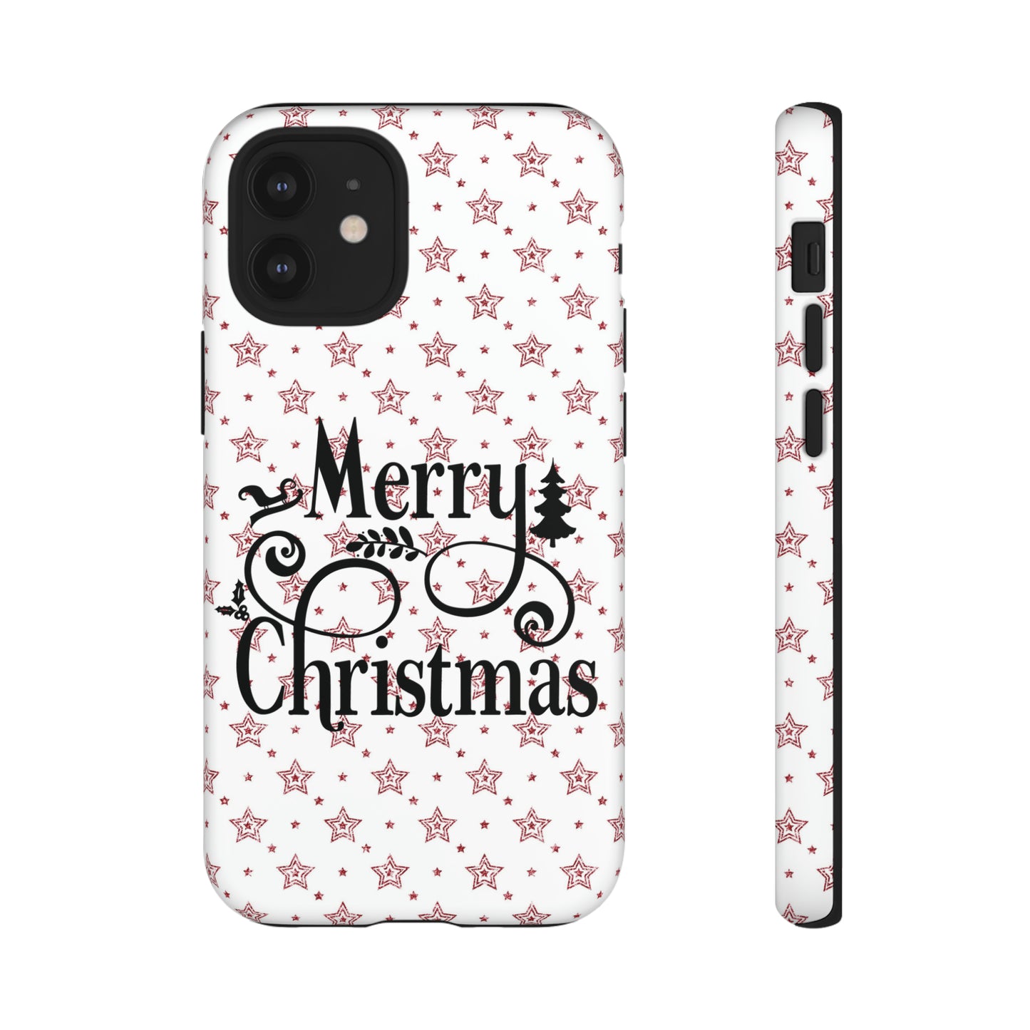 Merry Christmas Red & White Phone Case iPhone 12-15 Pro Max, Google Pixel 5-7 Pro, Samsung S20-23