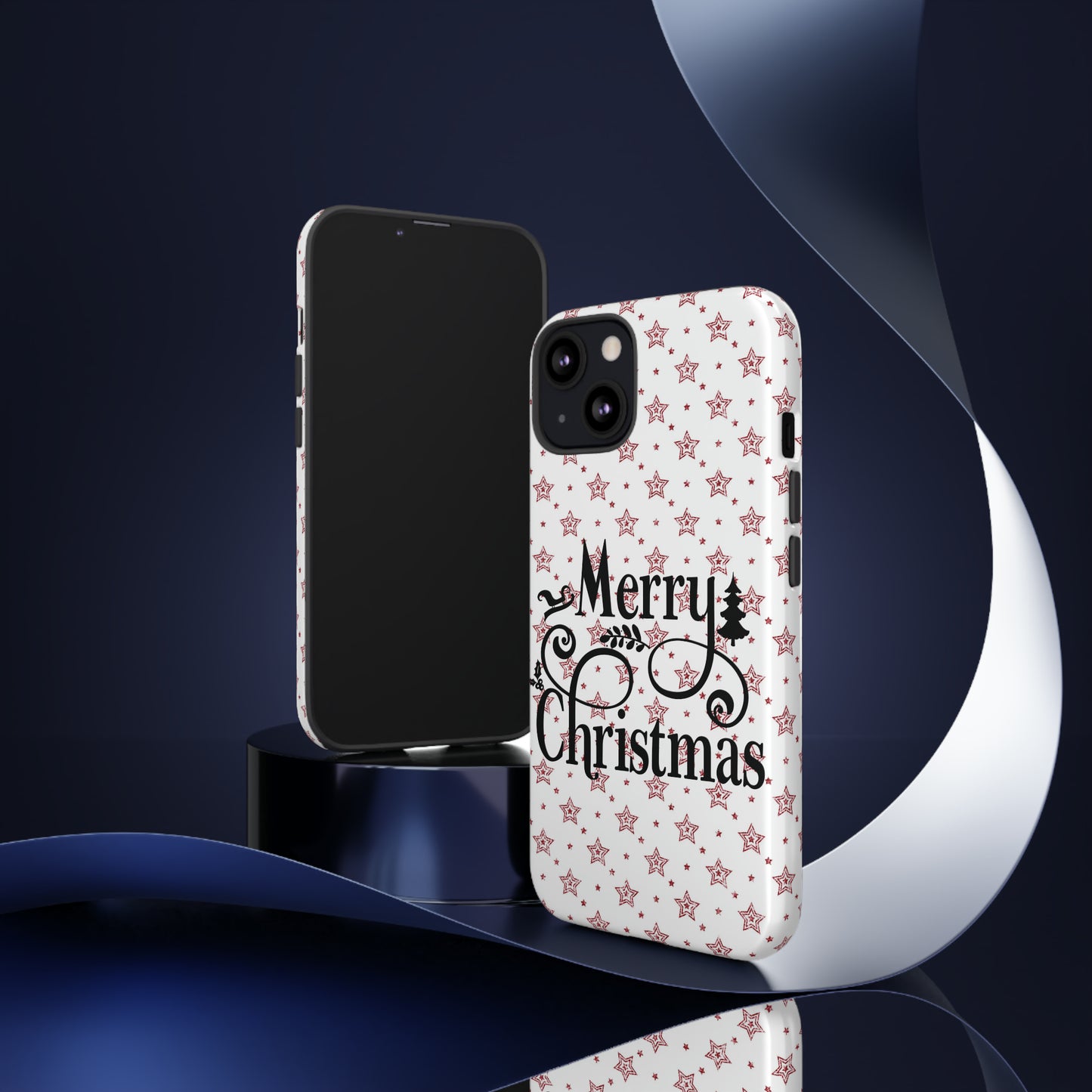 Merry Christmas Red & White Phone Case iPhone 12-15 Pro Max, Google Pixel 5-7 Pro, Samsung S20-23