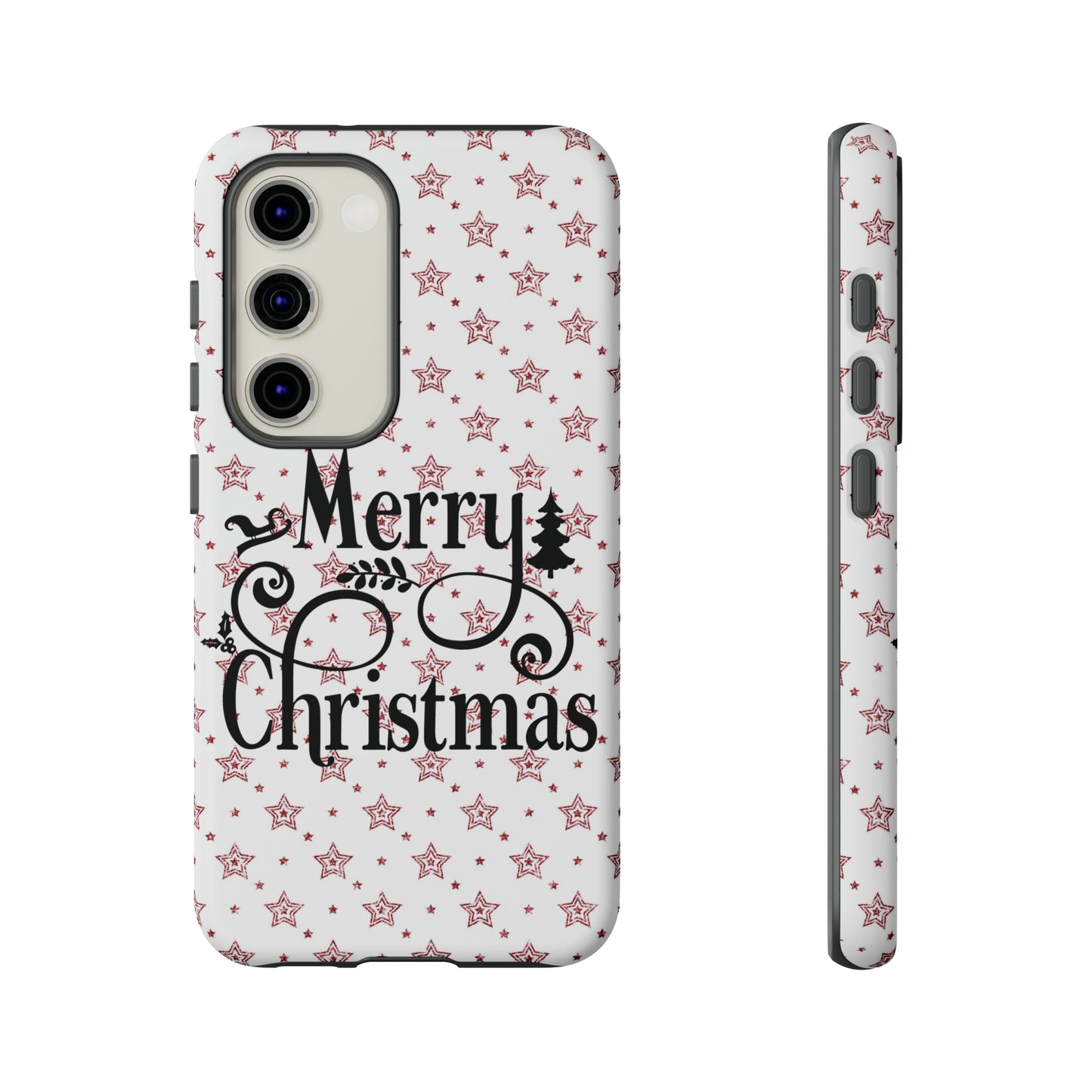 Merry Christmas Red & White Phone Case iPhone 12-15 Pro Max, Google Pixel 5-7 Pro, Samsung S20-23