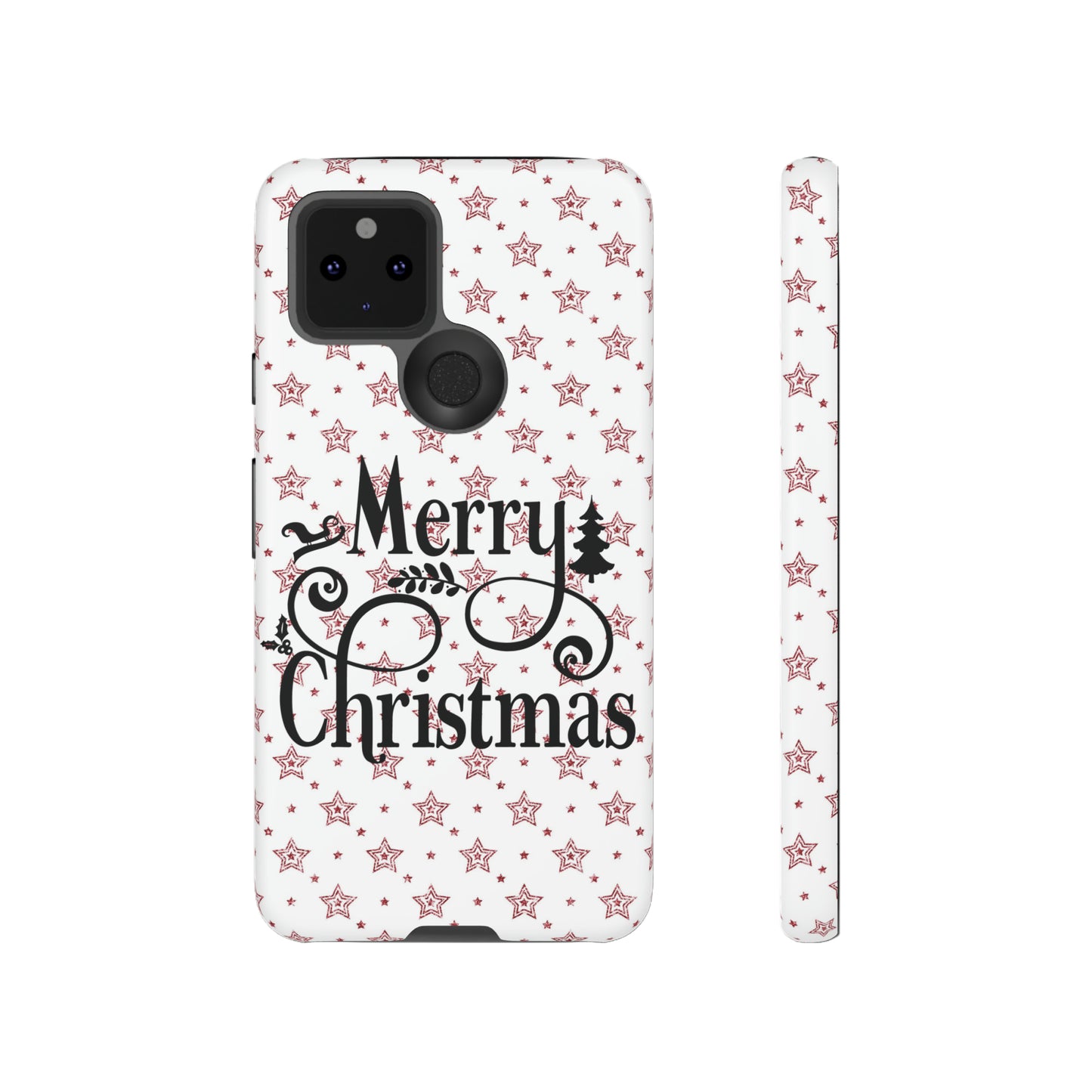 Merry Christmas Red & White Phone Case iPhone 12-15 Pro Max, Google Pixel 5-7 Pro, Samsung S20-23