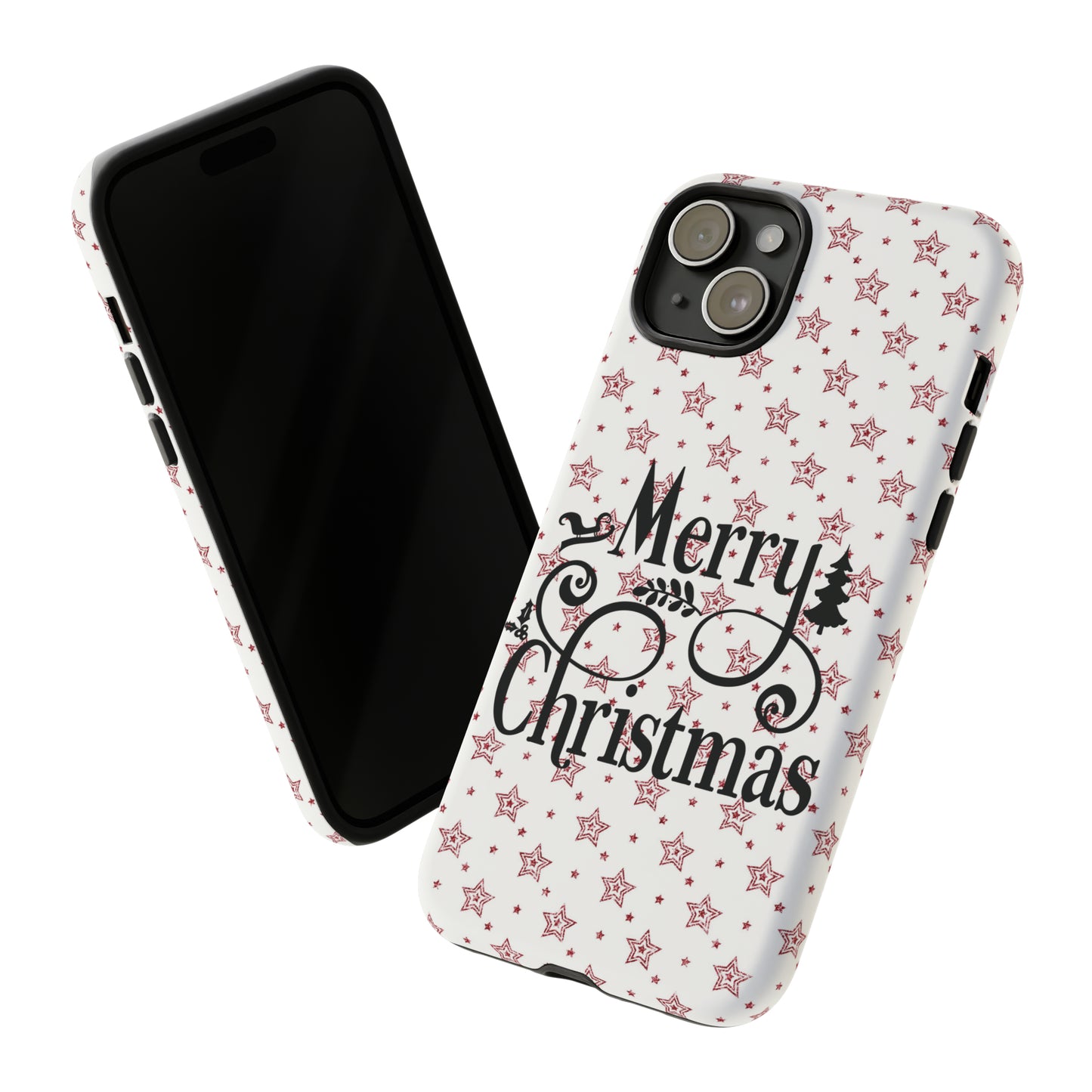 Merry Christmas Red & White Phone Case iPhone 12-15 Pro Max, Google Pixel 5-7 Pro, Samsung S20-23