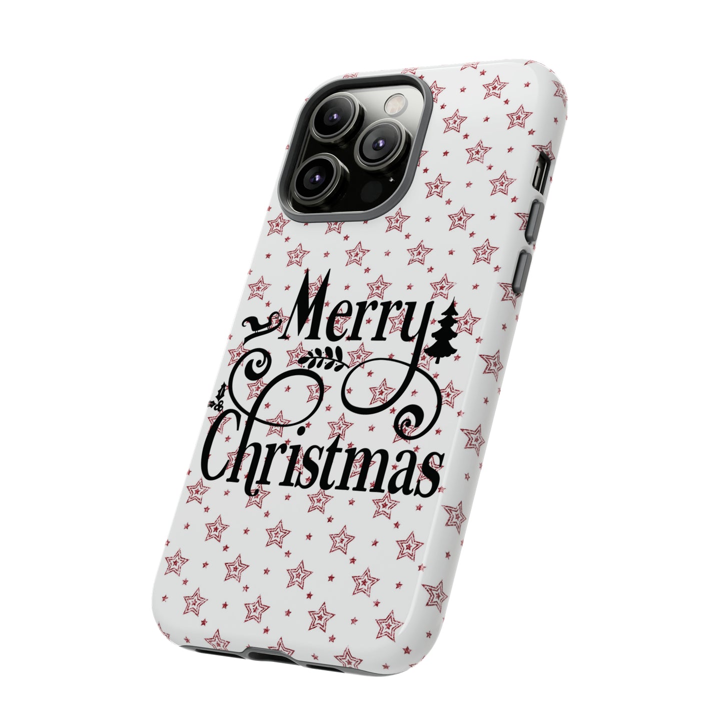 Merry Christmas Red & White Phone Case iPhone 12-15 Pro Max, Google Pixel 5-7 Pro, Samsung S20-23