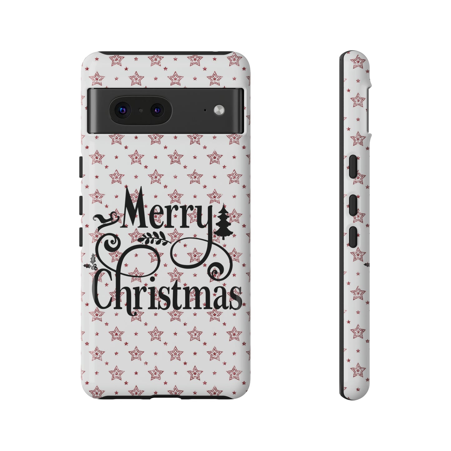 Merry Christmas Red & White Phone Case iPhone 12-15 Pro Max, Google Pixel 5-7 Pro, Samsung S20-23