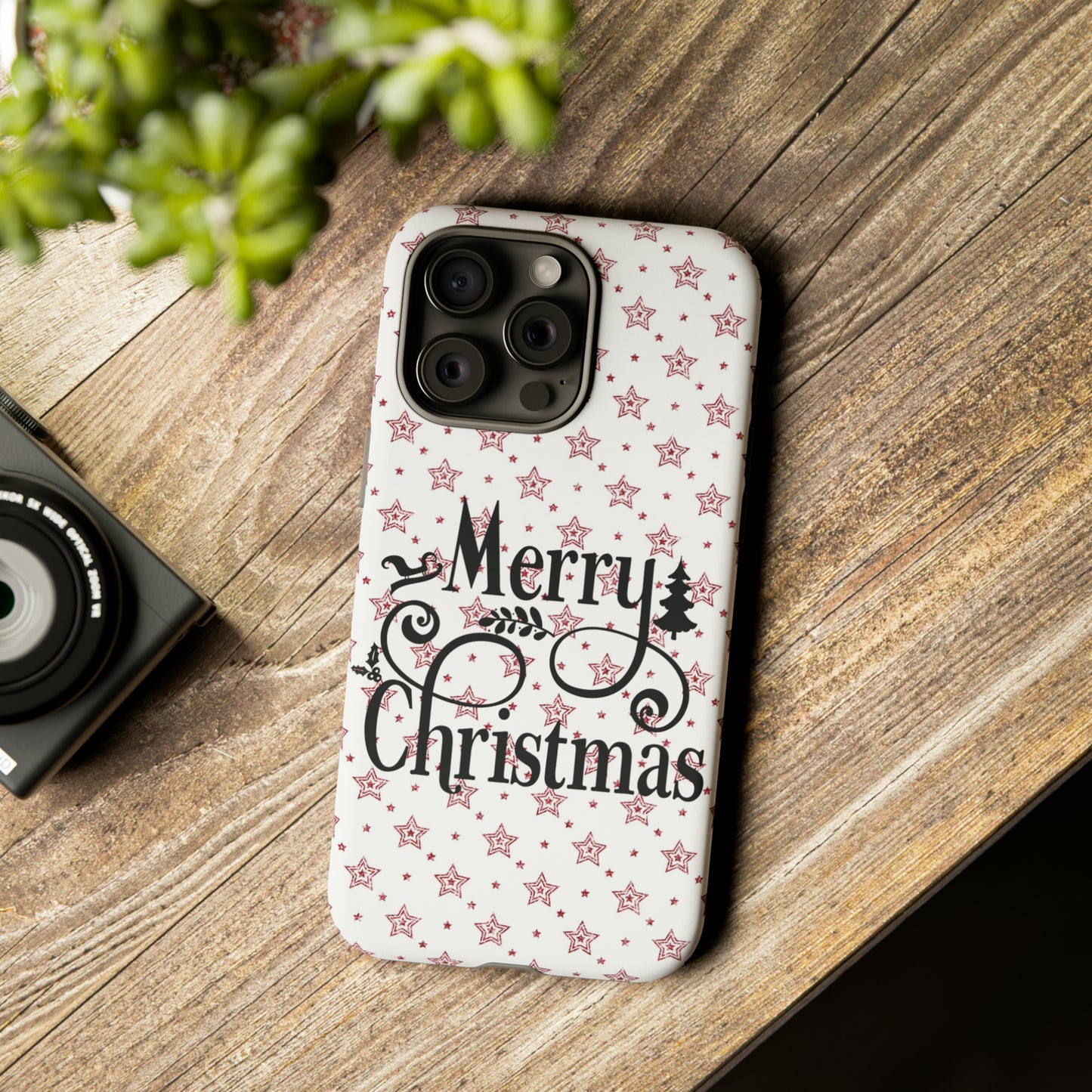 Merry Christmas Red & White Phone Case iPhone 12-15 Pro Max, Google Pixel 5-7 Pro, Samsung S20-23