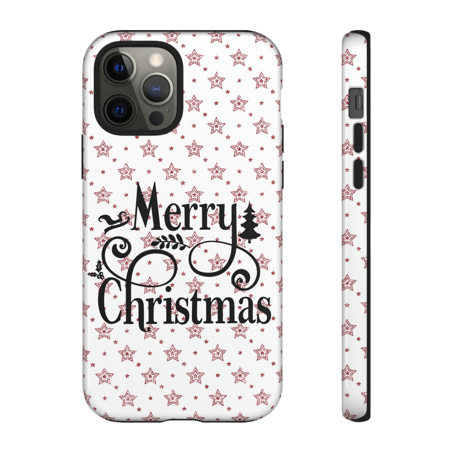 Merry Christmas Red & White Phone Case iPhone 12-15 Pro Max, Google Pixel 5-7 Pro, Samsung S20-23