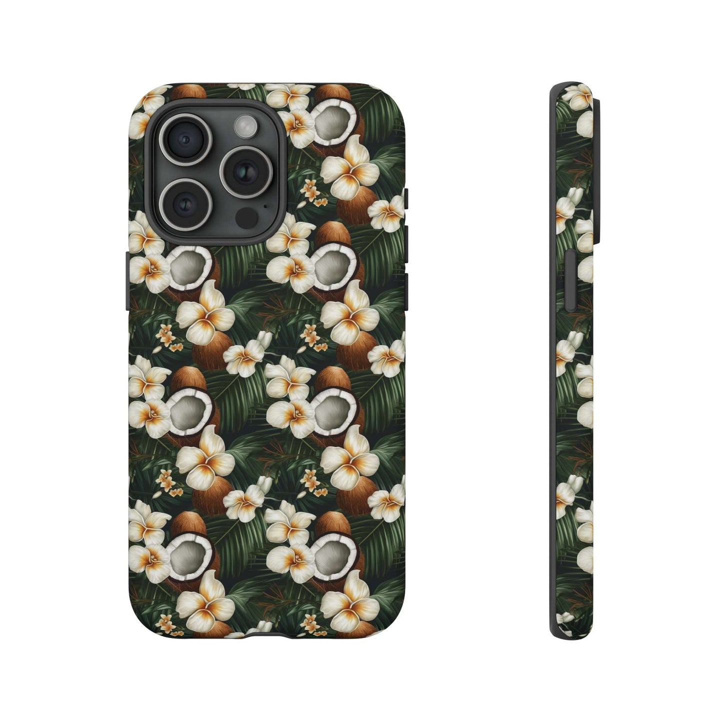 Coconut & Flower Phone Case iPhone 12-15 Pro Max, Google Pixel 5-7 Pro, Samsung S20-23