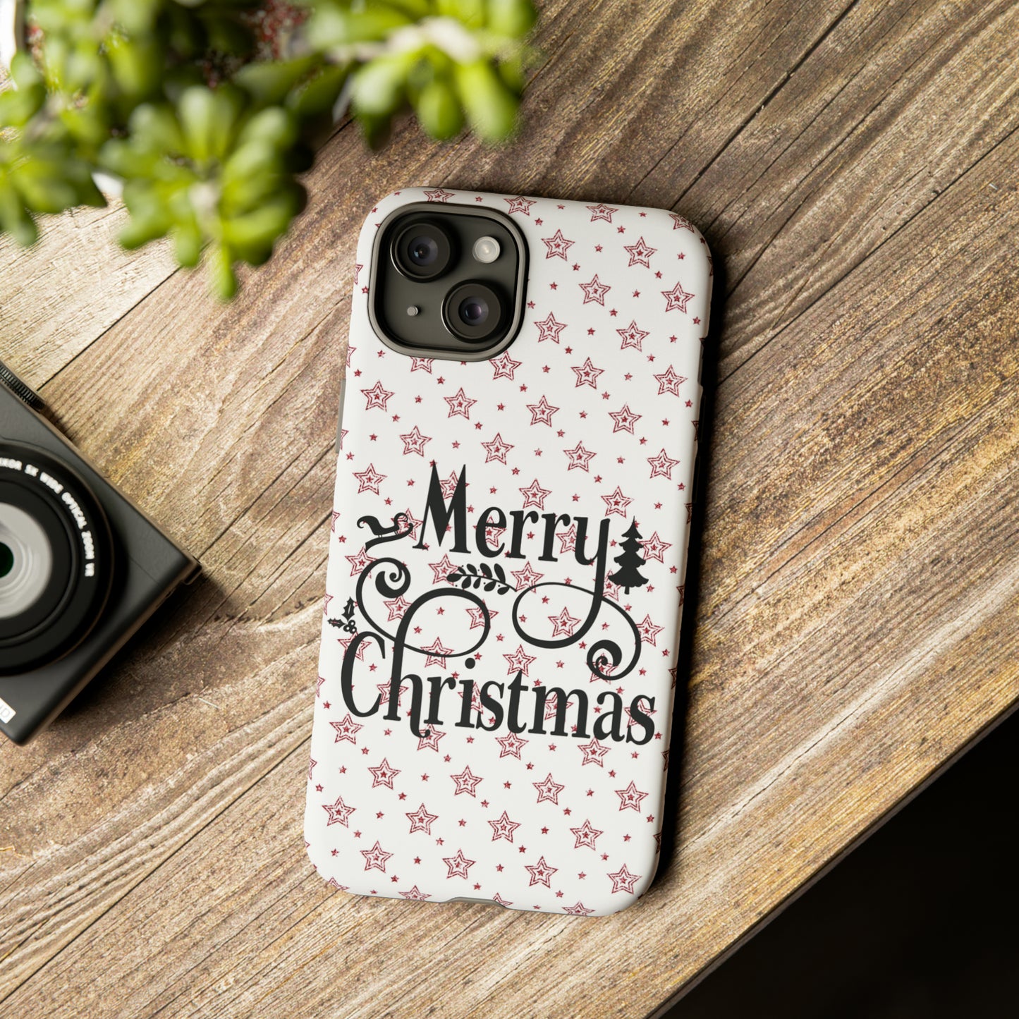 Merry Christmas Red & White Phone Case iPhone 12-15 Pro Max, Google Pixel 5-7 Pro, Samsung S20-23