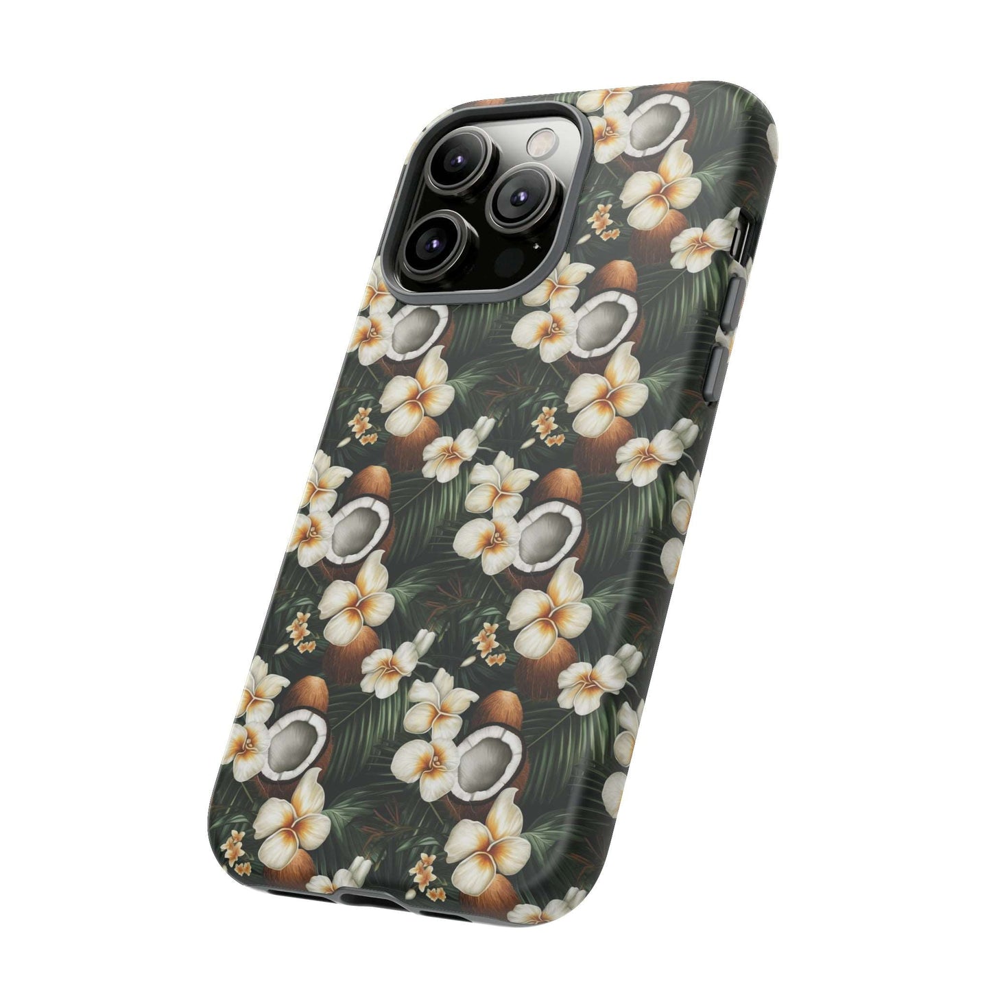 Coconut & Flower Phone Case iPhone 12-15 Pro Max, Google Pixel 5-7 Pro, Samsung S20-23