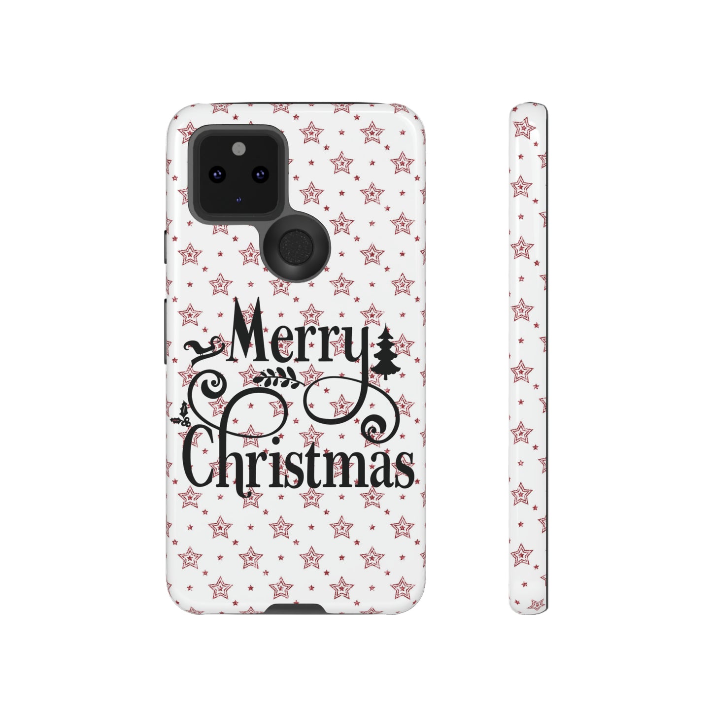 Merry Christmas Red & White Phone Case iPhone 12-15 Pro Max, Google Pixel 5-7 Pro, Samsung S20-23