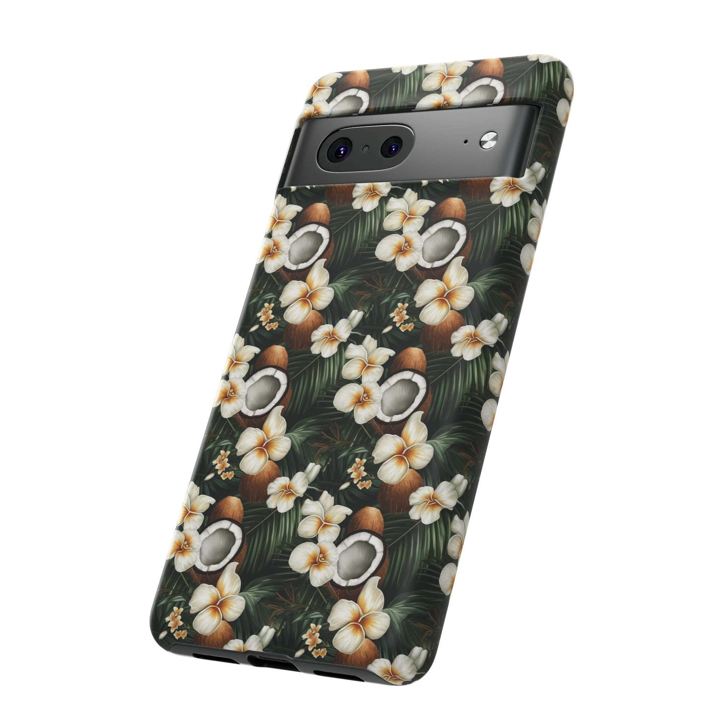 Coconut & Flower Phone Case iPhone 12-15 Pro Max, Google Pixel 5-7 Pro, Samsung S20-23