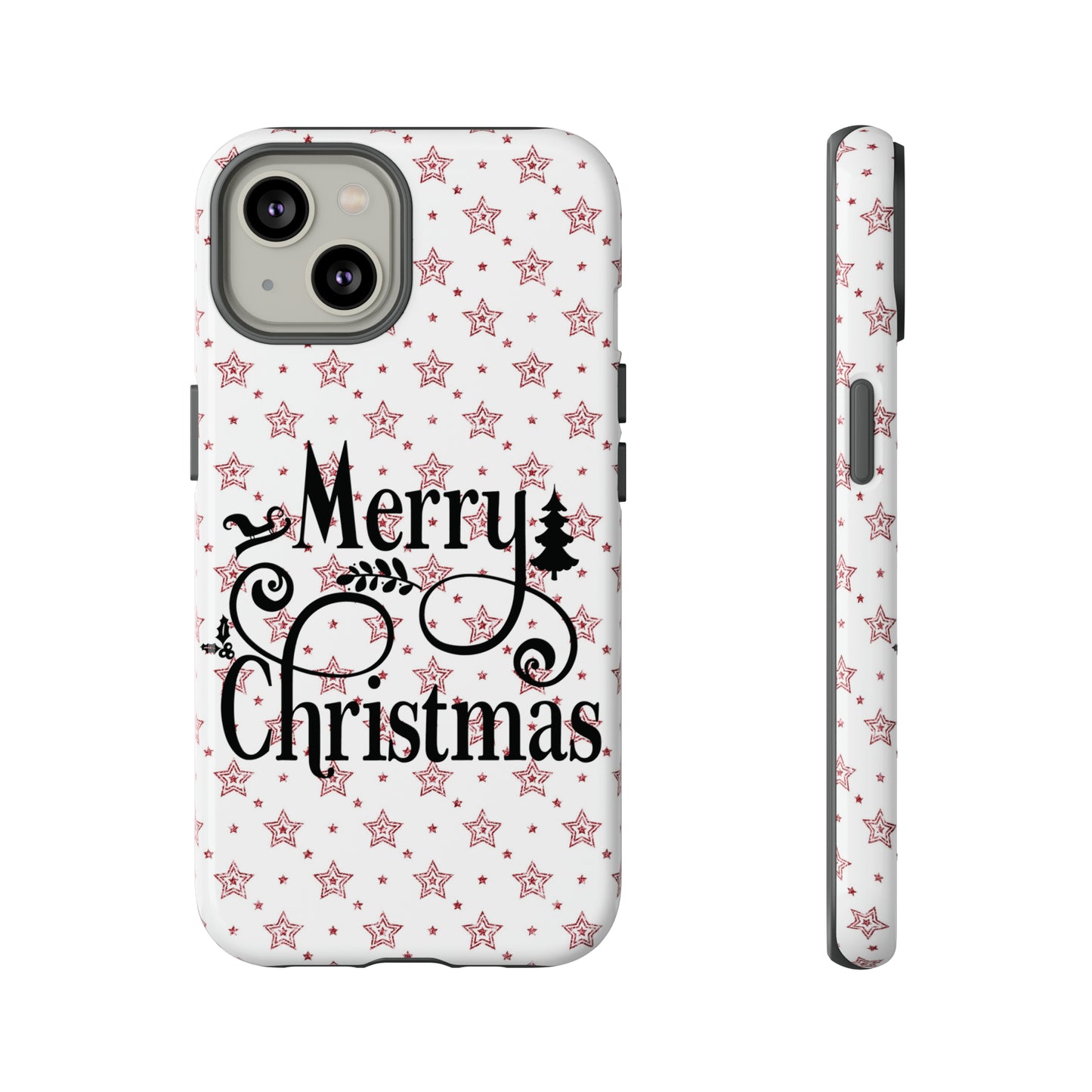 Merry Christmas Red & White Phone Case iPhone 12-15 Pro Max, Google Pixel 5-7 Pro, Samsung S20-23