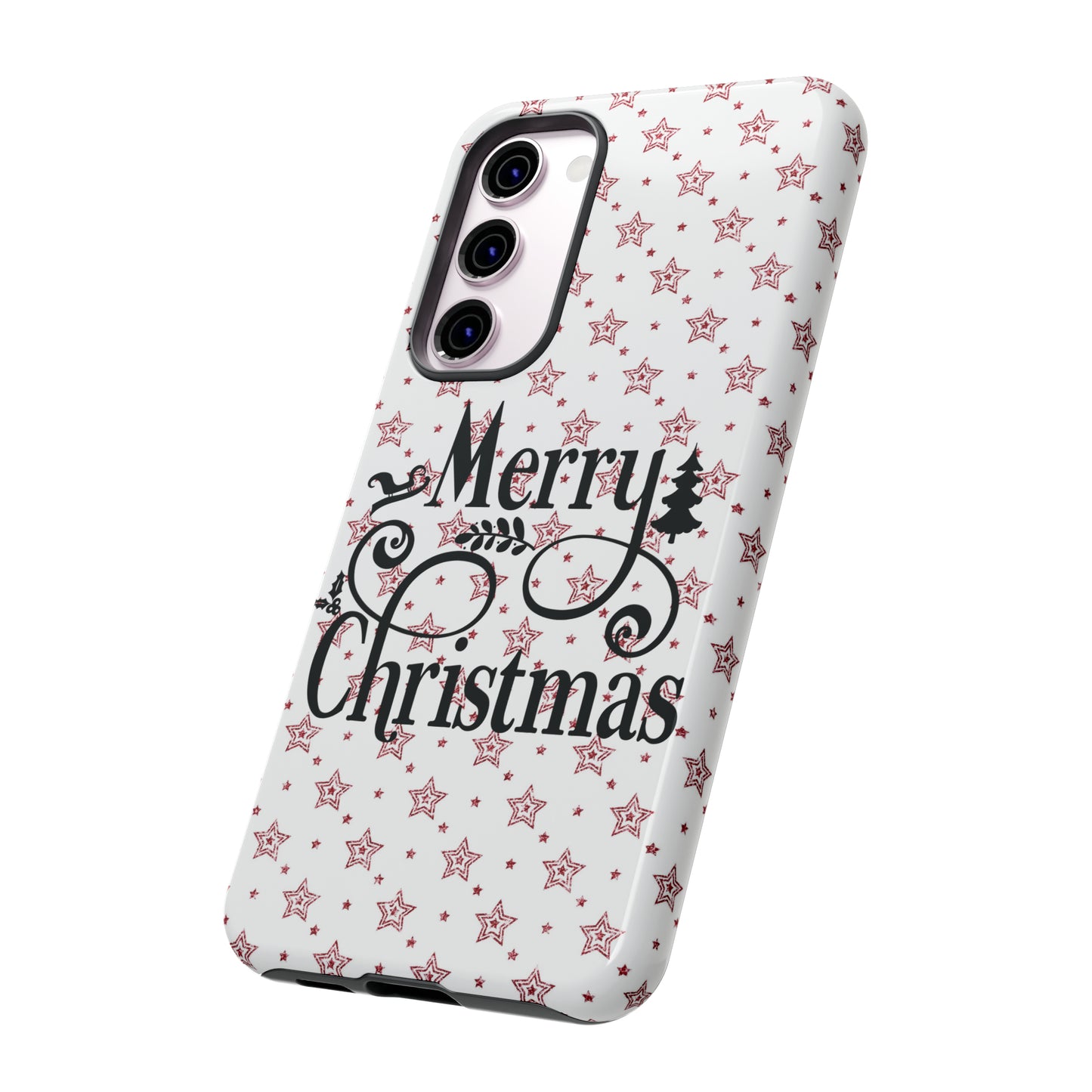 Merry Christmas Red & White Phone Case iPhone 12-15 Pro Max, Google Pixel 5-7 Pro, Samsung S20-23