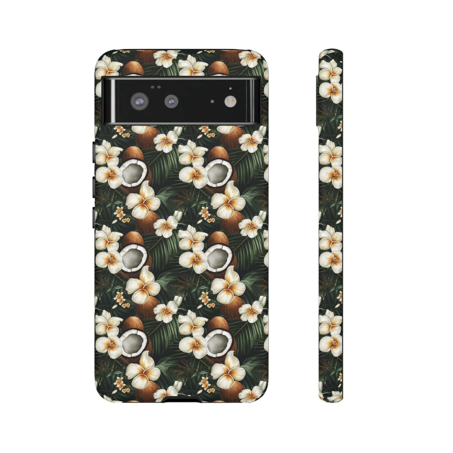 Coconut & Flower Phone Case iPhone 12-15 Pro Max, Google Pixel 5-7 Pro, Samsung S20-23