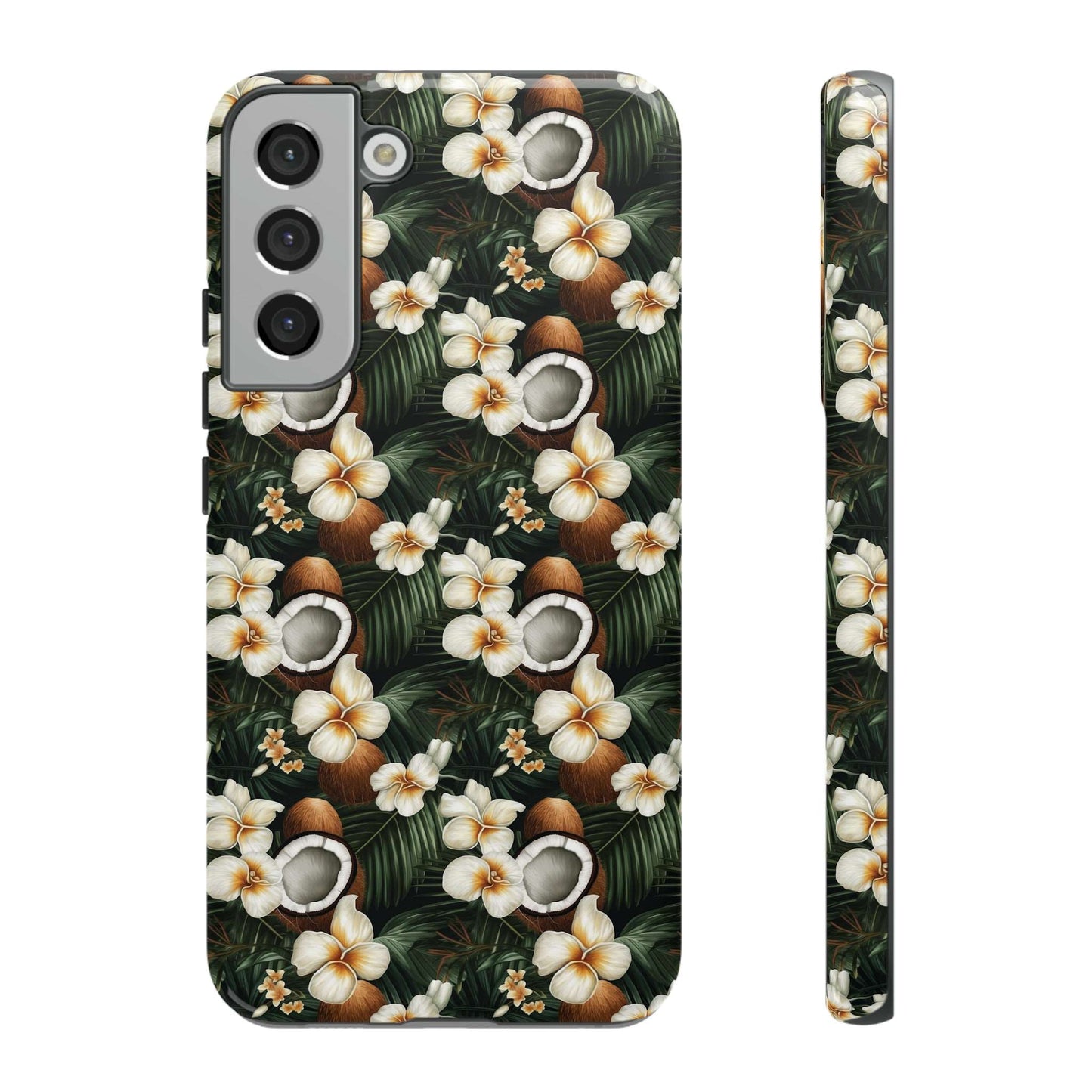 Coconut & Flower Phone Case iPhone 12-15 Pro Max, Google Pixel 5-7 Pro, Samsung S20-23