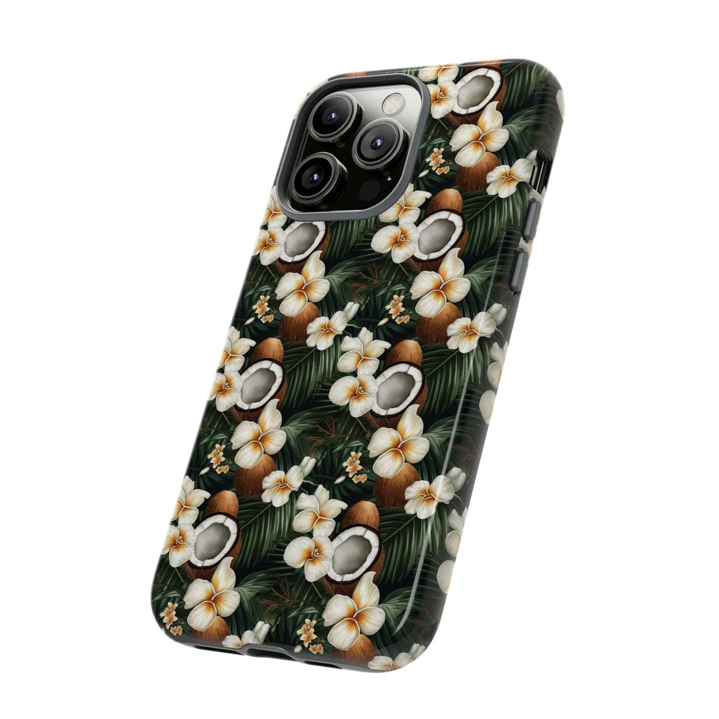 Coconut & Flower Phone Case iPhone 12-15 Pro Max, Google Pixel 5-7 Pro, Samsung S20-23