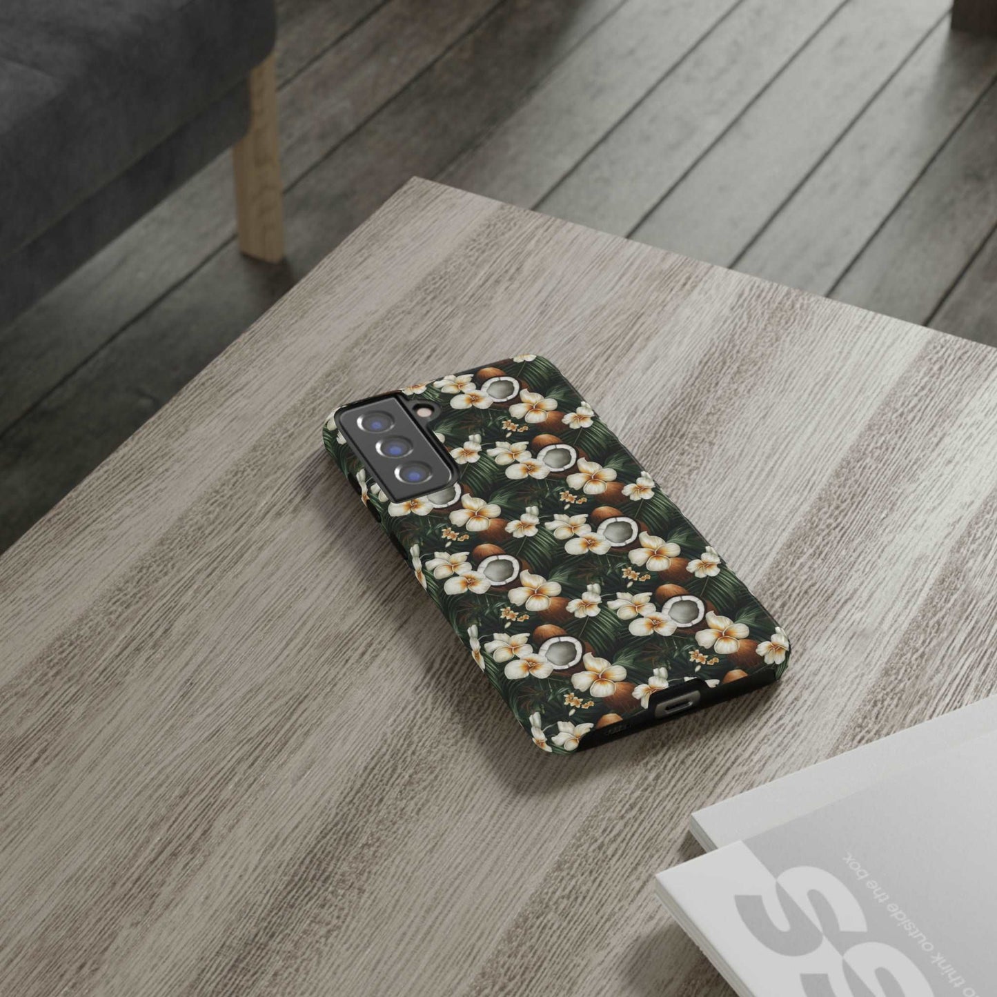 Coconut & Flower Phone Case iPhone 12-15 Pro Max, Google Pixel 5-7 Pro, Samsung S20-23