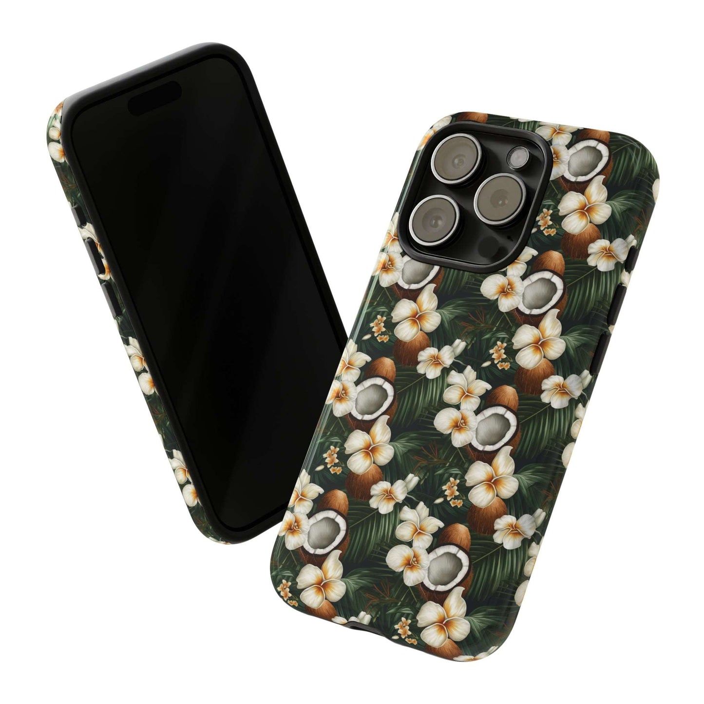 Coconut & Flower Phone Case iPhone 12-15 Pro Max, Google Pixel 5-7 Pro, Samsung S20-23