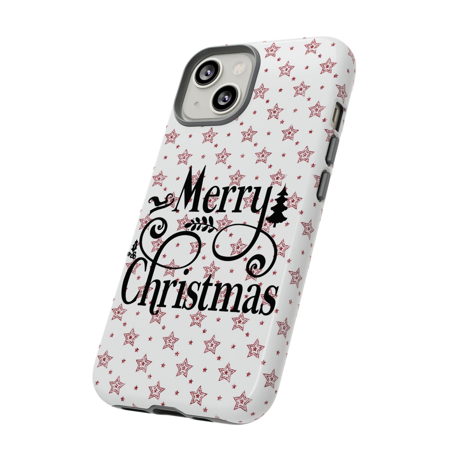 Merry Christmas Red & White Phone Case iPhone 12-15 Pro Max, Google Pixel 5-7 Pro, Samsung S20-23