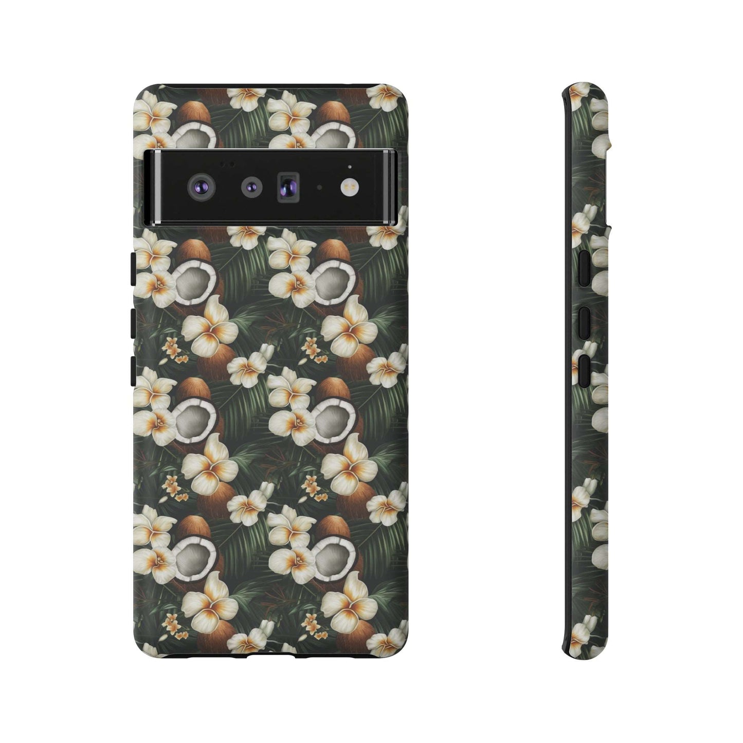 Coconut & Flower Phone Case iPhone 12-15 Pro Max, Google Pixel 5-7 Pro, Samsung S20-23