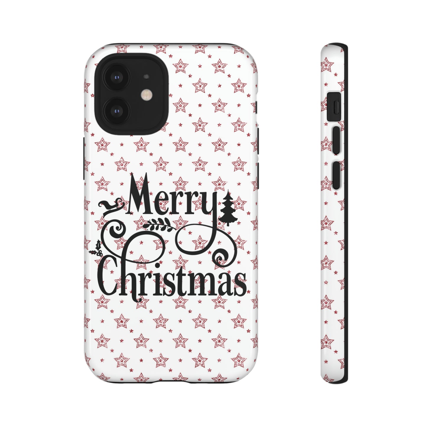 Merry Christmas Red & White Phone Case iPhone 12-15 Pro Max, Google Pixel 5-7 Pro, Samsung S20-23