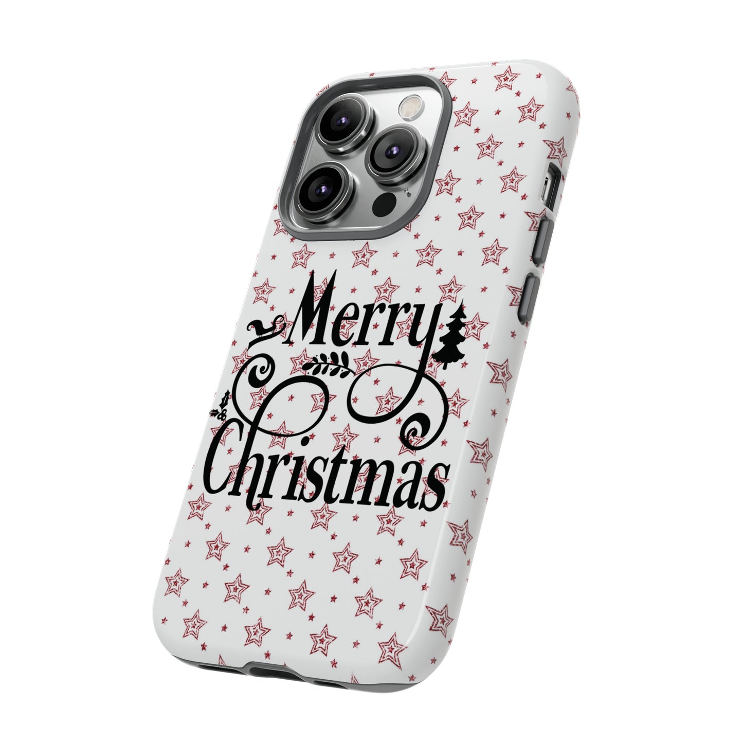 Merry Christmas Red & White Phone Case iPhone 12-15 Pro Max, Google Pixel 5-7 Pro, Samsung S20-23