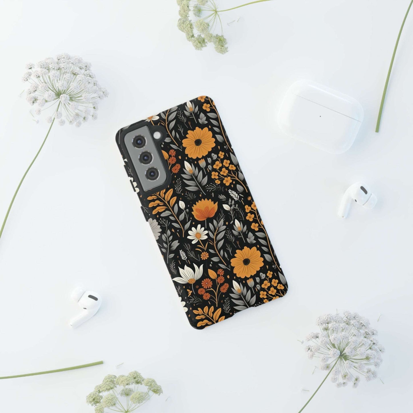 BOHO Flower Phone Case iPhone 12-15 Pro Max, Google Pixel 5-7 Pro, Samsung S20-23