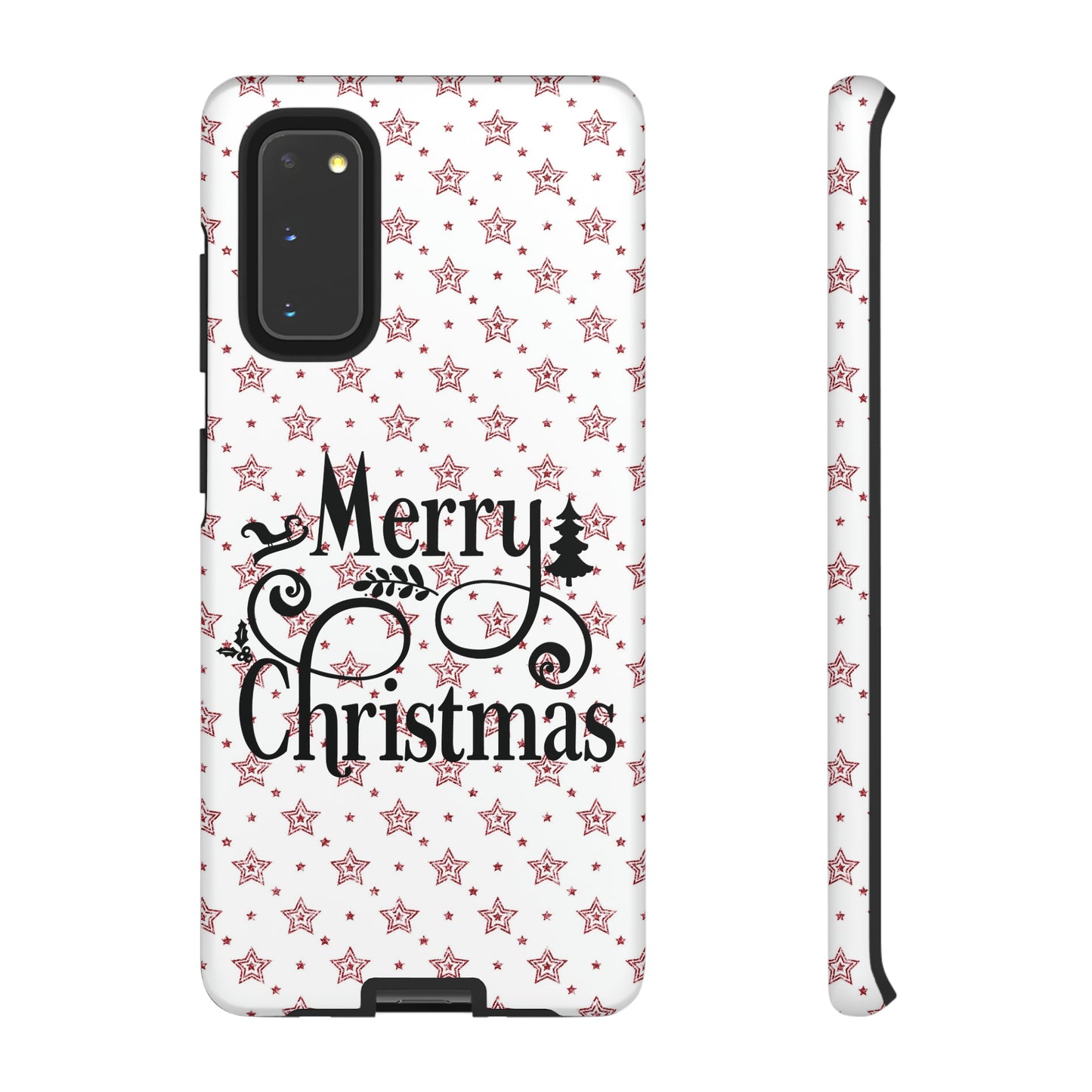 Merry Christmas Red & White Phone Case iPhone 12-15 Pro Max, Google Pixel 5-7 Pro, Samsung S20-23