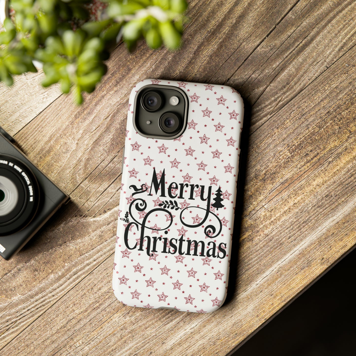 Merry Christmas Red & White Phone Case iPhone 12-15 Pro Max, Google Pixel 5-7 Pro, Samsung S20-23