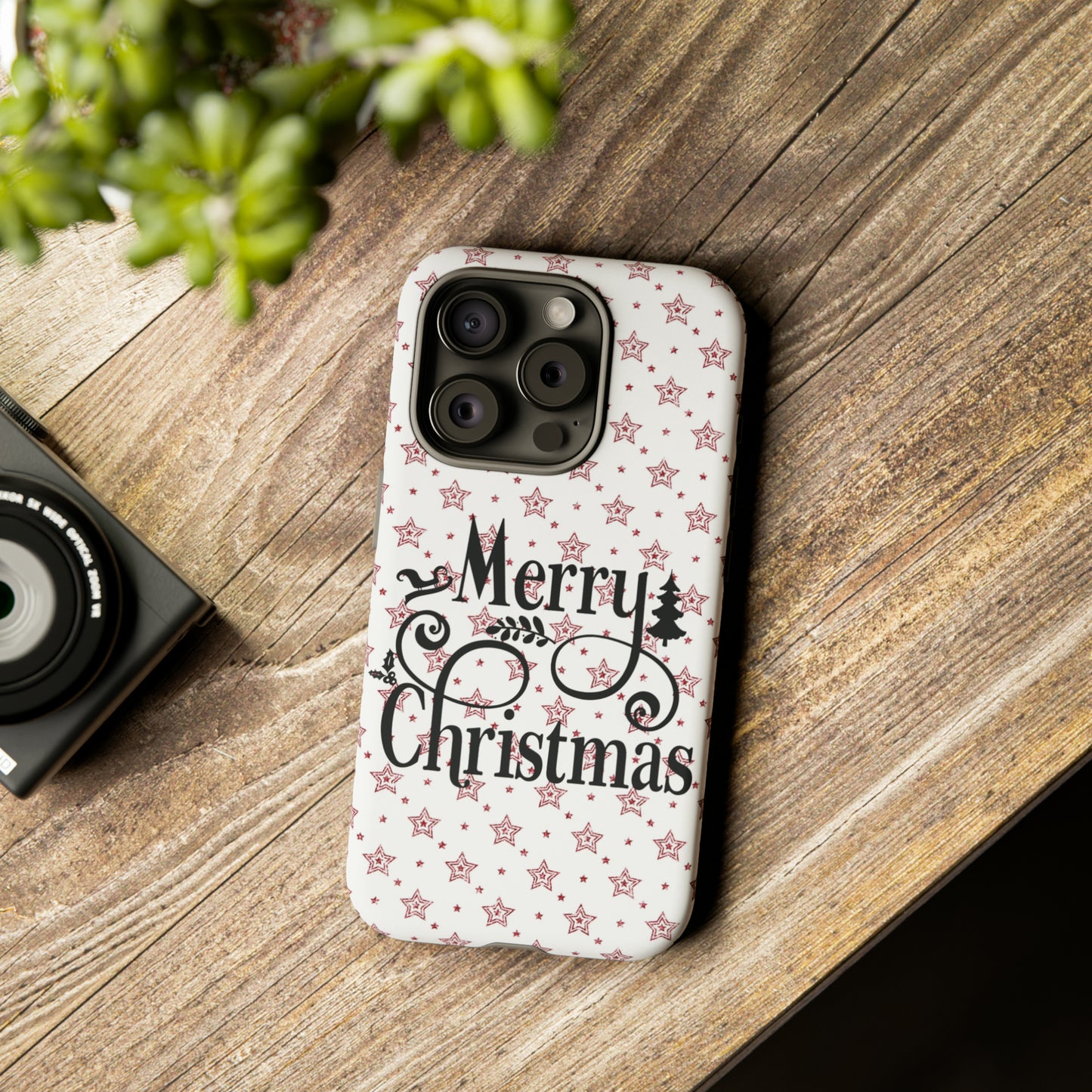 Merry Christmas Red & White Phone Case iPhone 12-15 Pro Max, Google Pixel 5-7 Pro, Samsung S20-23