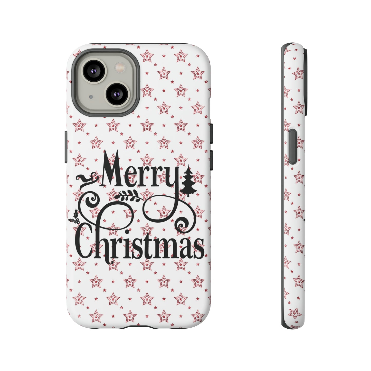 Merry Christmas Red & White Phone Case iPhone 12-15 Pro Max, Google Pixel 5-7 Pro, Samsung S20-23