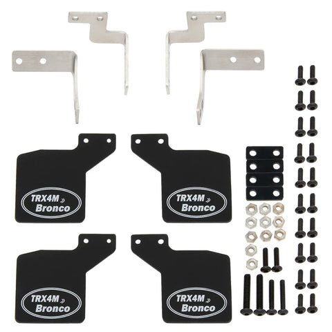 Meus Racing Rubber Fender Mudguard Mud Flaps Metal Stainless Steel Fixing Bracket for 1/18 TRX4M Bronco