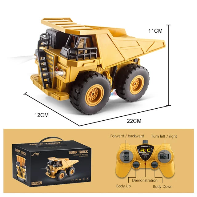 2.4Ghz Remote Control Car Rc Forklift Truck Engineering Vehicles Cranes Liftable Spray Simulated Sound Toys For Children's Gifts