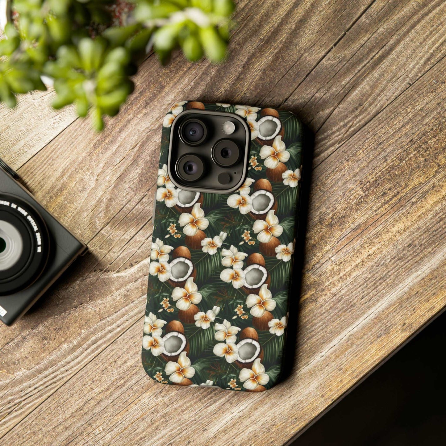 Coconut & Flower Phone Case iPhone 12-15 Pro Max, Google Pixel 5-7 Pro, Samsung S20-23